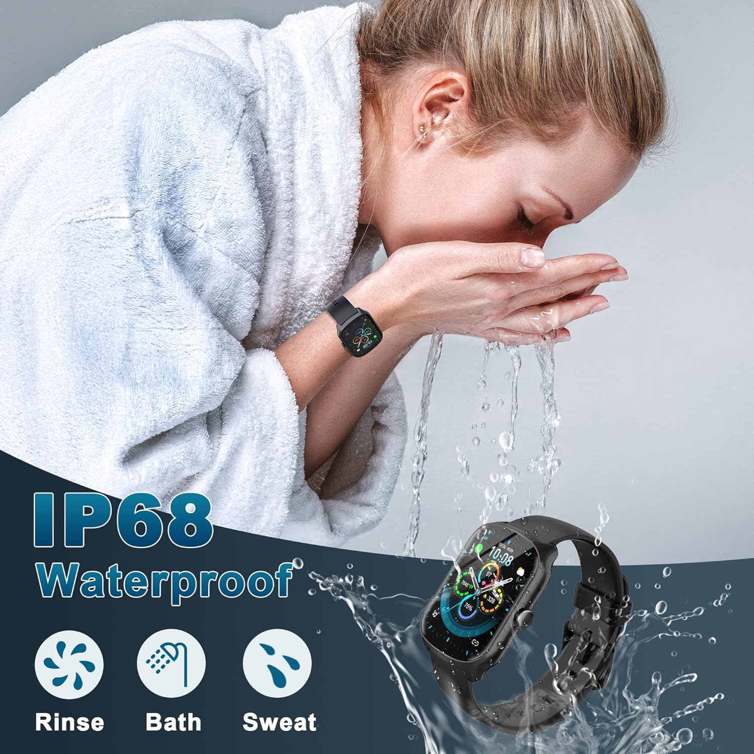 Smart Watch for Men Women, 1.95'' HD Curved Screen Smartwatch(Answer/Make Call), Fitness Tracker with 112 Sport Modes, IP68 Waterproof Fitness Watch with Heart Rate/Sleep Monitor/Pedometer/Calories - Image 7